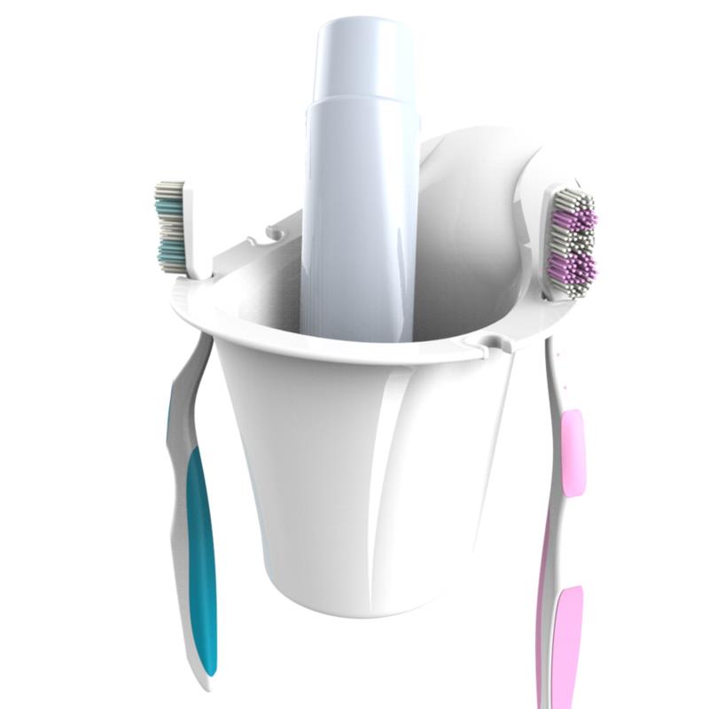 WHITE TOOTH BRUSH HOLDER (WITH SCREWS)