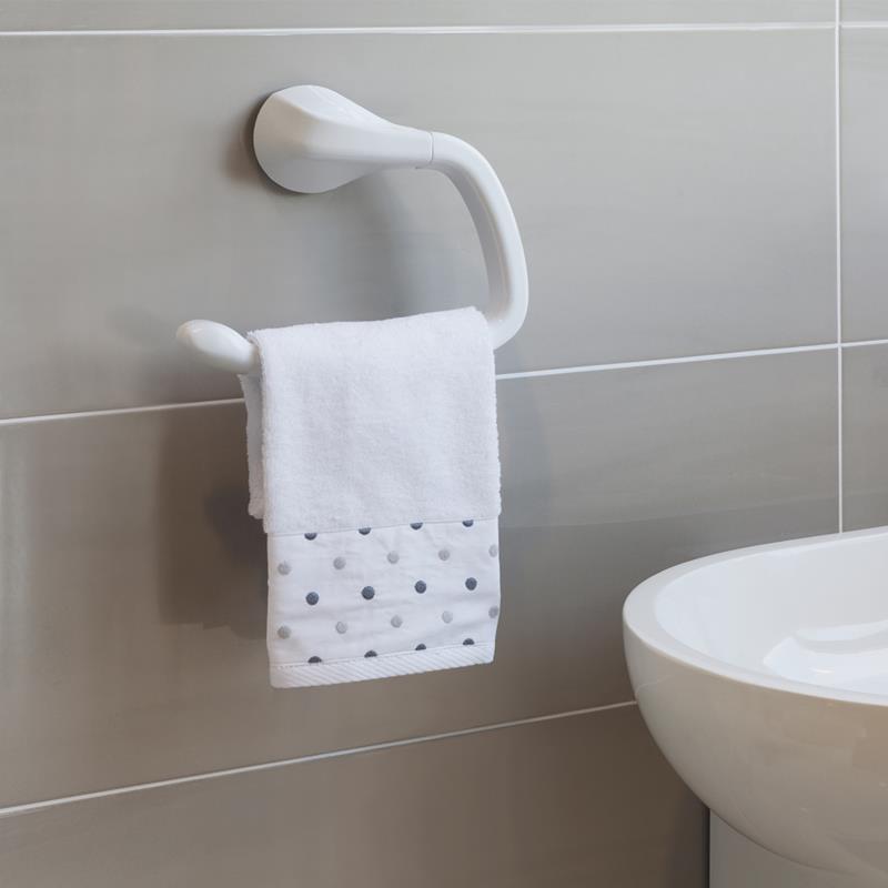 WHITE TOWEL HOLDER (WITH SCREWS)