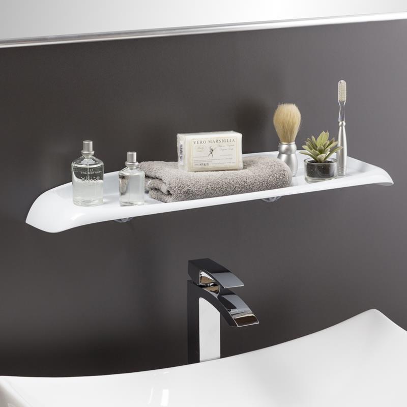 WHITE BATH SHELF (WITH SCREW)