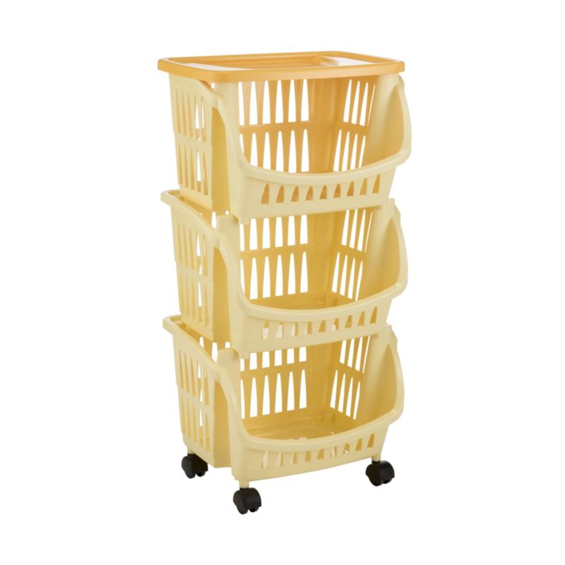 FOLIA TIDY KITCHEN TROLLEY 3 PCS W/WHEELS AND TRAY