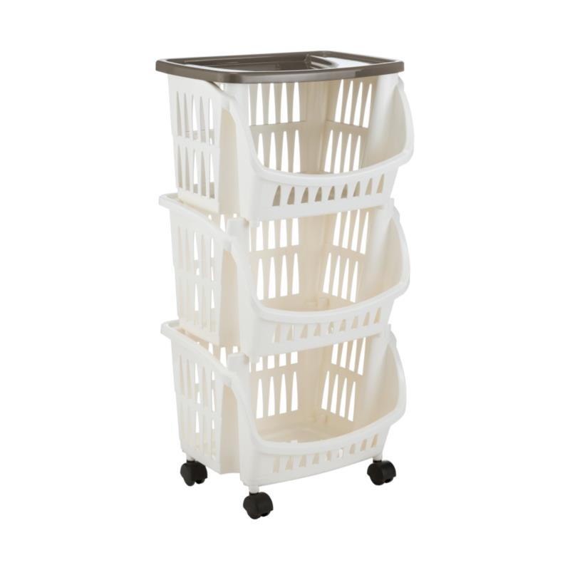 FOLIA TIDY KITCHEN TROLLEY 3 PCS W/WHEELS AND TRAY