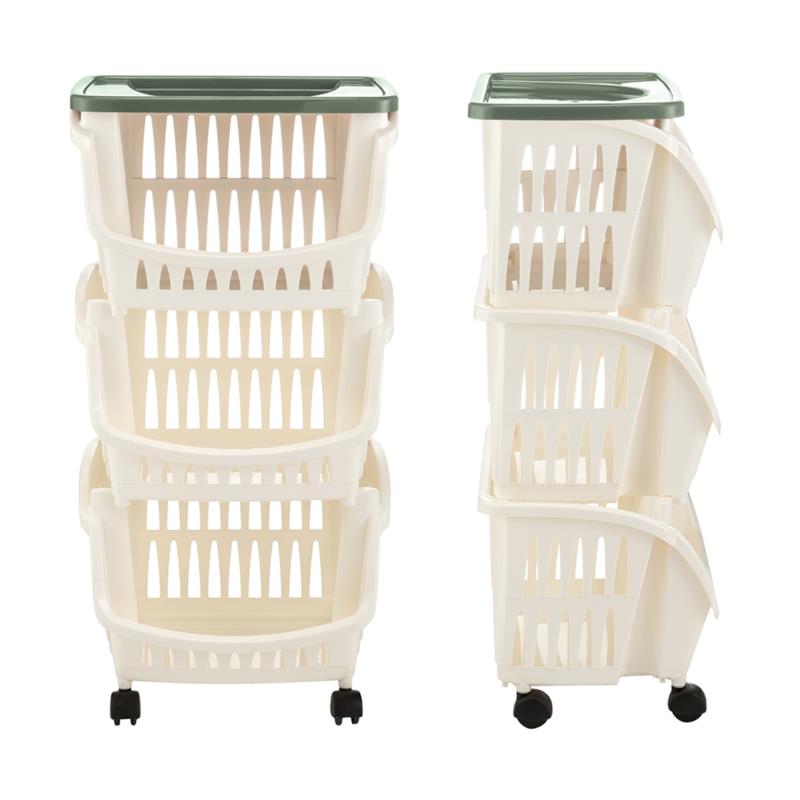 FOLIA TIDY KITCHEN TROLLEY 3 PCS W/WHEELS AND TRAY