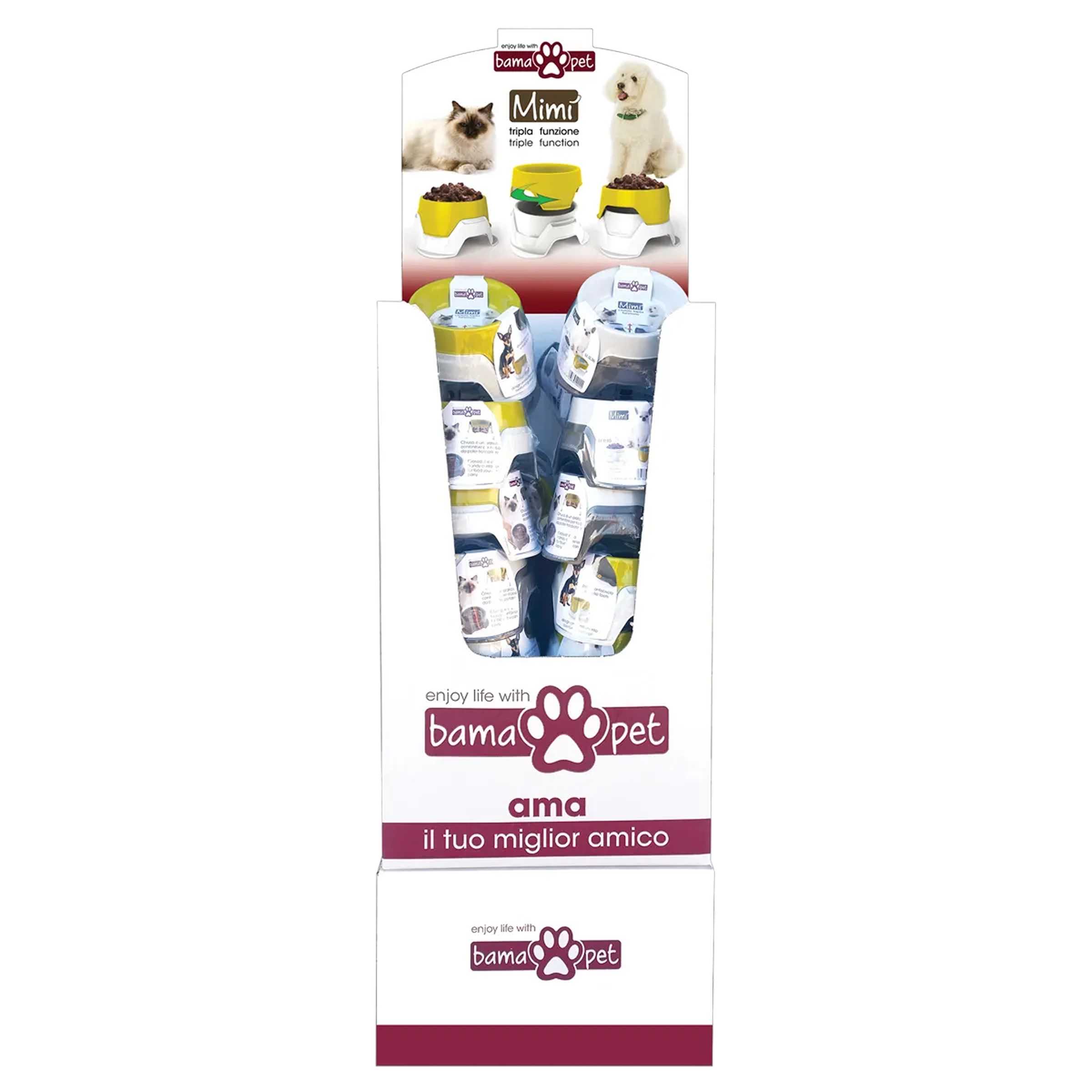 espositore cartone ciotole per cani e gatti