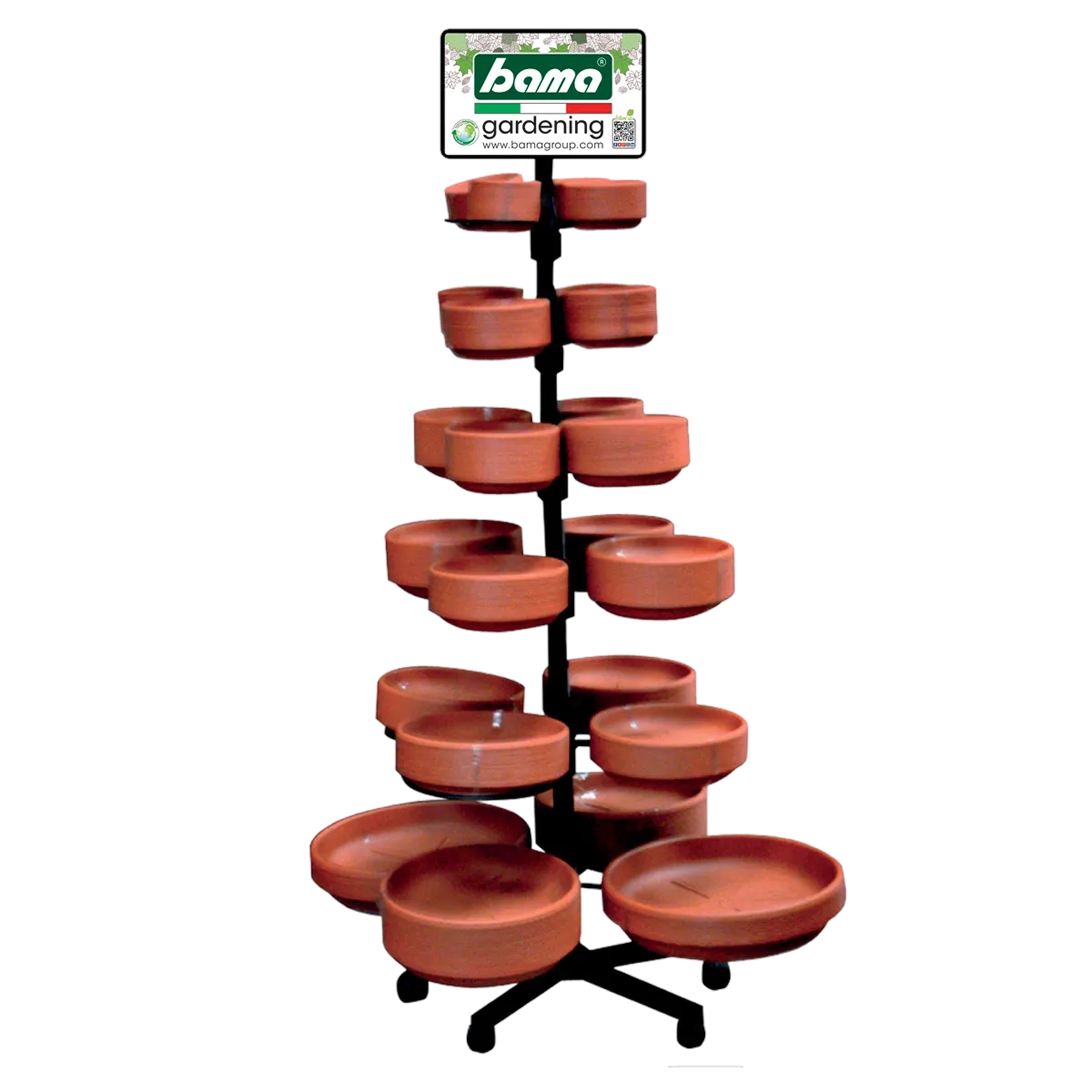 espositore con ruote per sottovasi