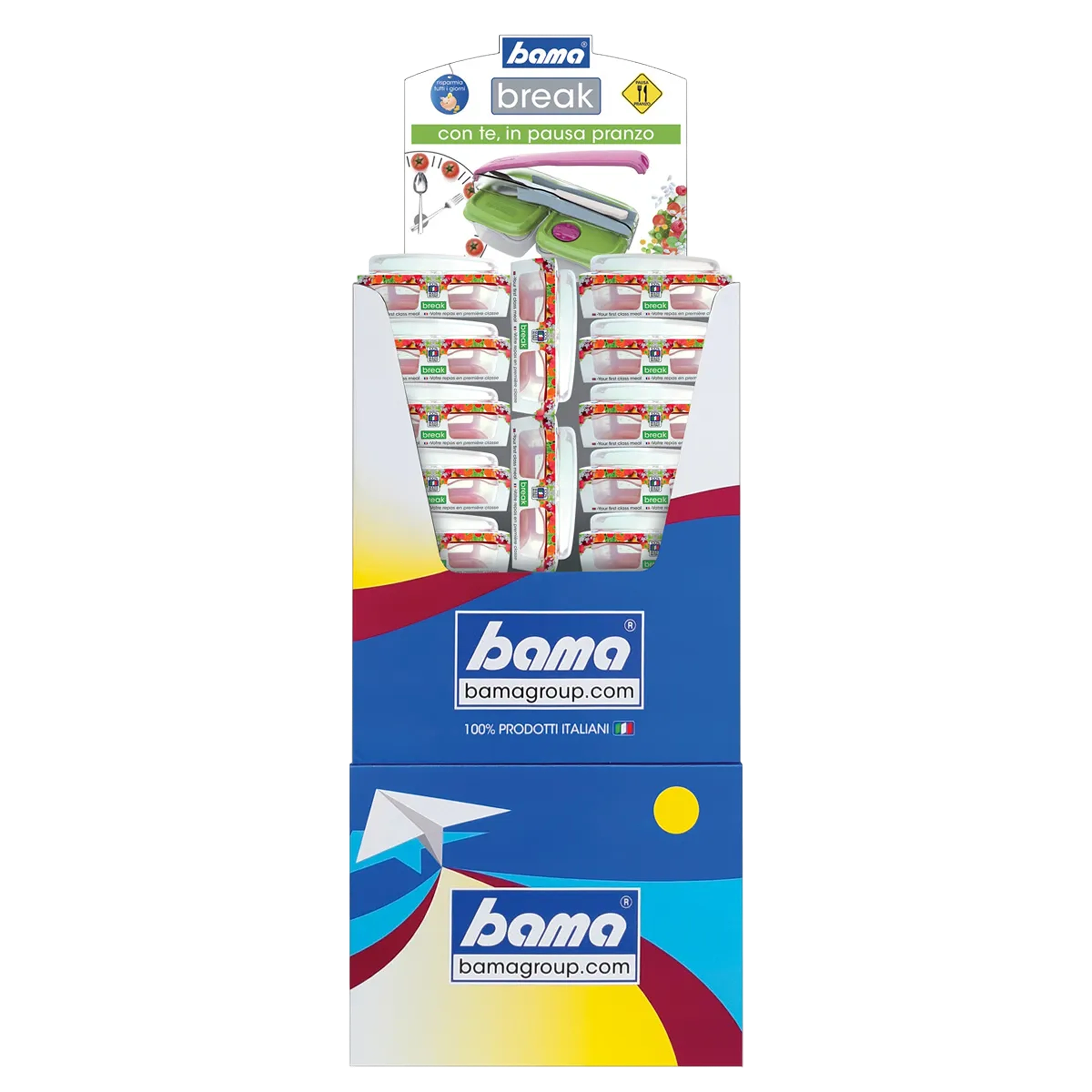 espositore contenitori per alimenti con portaposate