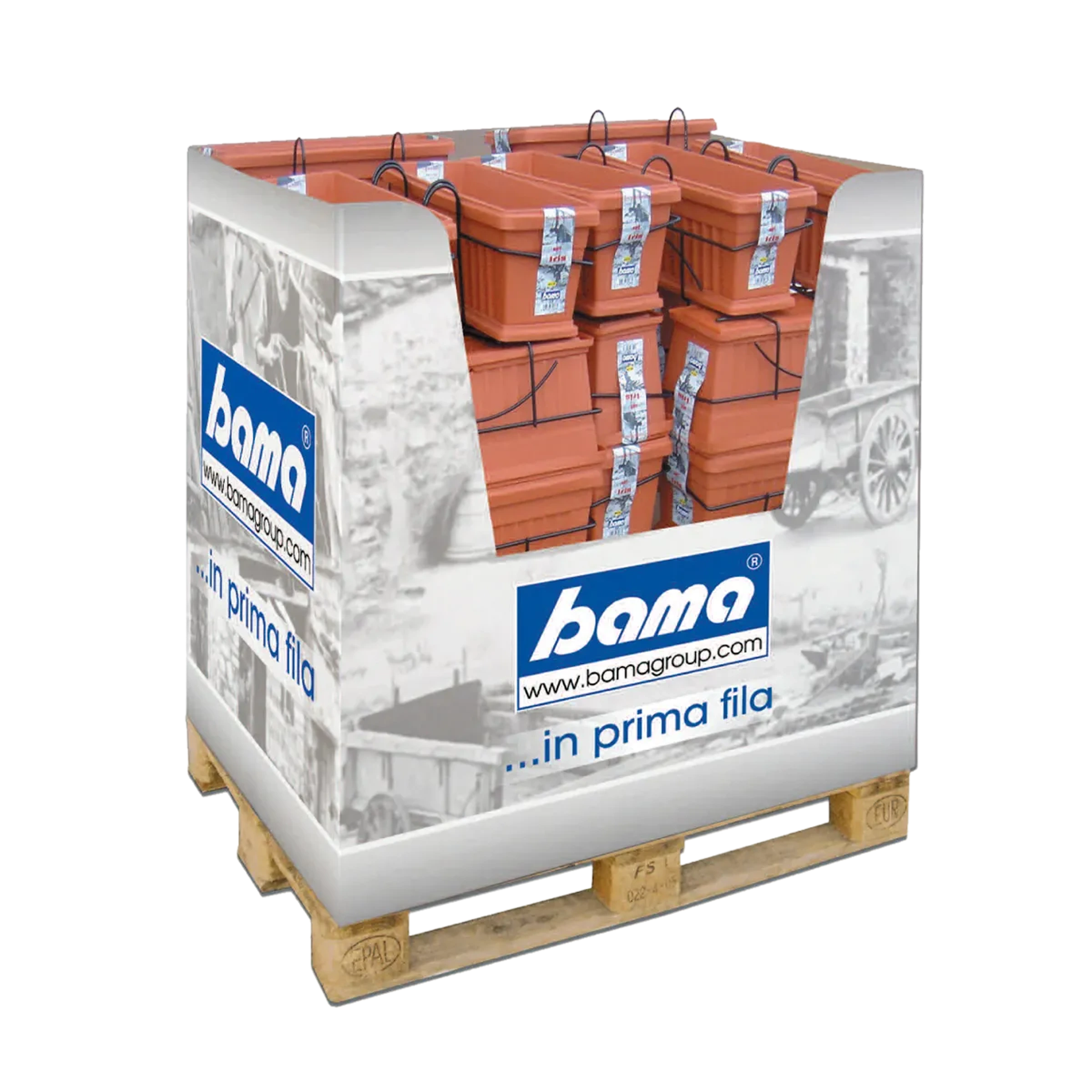 espositore fioriera da balcone con supporto